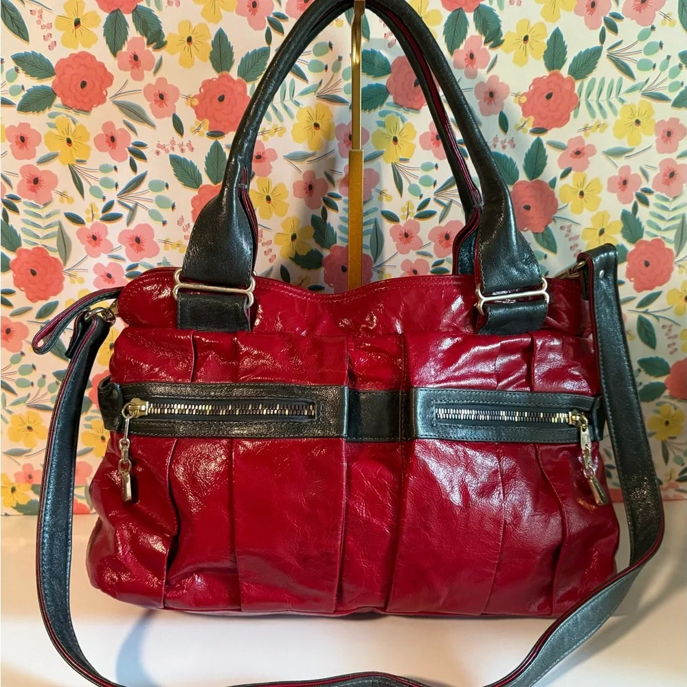 Chloe See By Chloe Women Red Patent Leather Large Bag Authentic